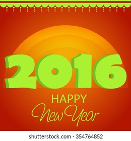 Vector illustration of Happy new year 2016 Text Design
