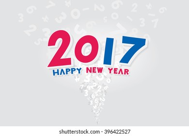 Vector illustration of happy new year 2017 theme.