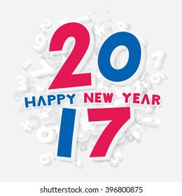 Vector illustration of happy new year 2017 theme.
