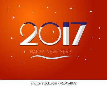 Vector illustration. Happy New Year 2017. Red background