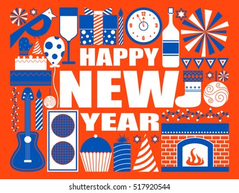vector illustration of Happy New Year festival holiday celebration background