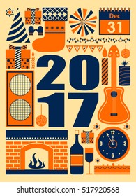 vector illustration of Happy New Year festival holiday celebration background