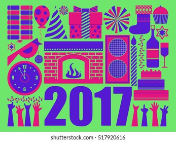 vector illustration of Happy New Year festival holiday celebration background