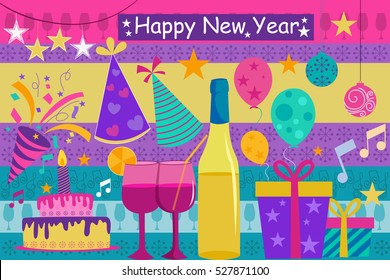 vector illustration of Happy New Year celebration background
