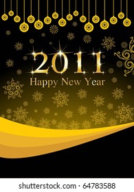 ilustración vectorial del fondo de pantalla de feliz año nuevo para 2011