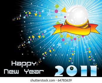 vector illustration of happy new year wallpaper for 2011