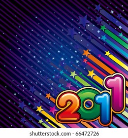 ilustración vectorial del año nuevo feliz 2011