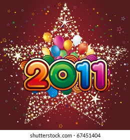 vector illustration of happy new year 2011