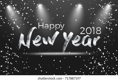 vector illustration of happy new year 2018 gold and black colors. vector of 2019