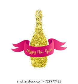 Vector illustration, Happy New Year card modern design template