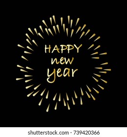 vector illustration of happy new year 2018, the gold and black collors 