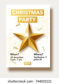 vector illustration of happy new year 2018 gold and black collors place for text christmas balls star champagne glass flayer brochure  top view 2019 2020