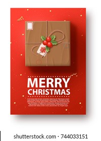 vector illustration of happy new year 2018 red collors place for text christmas balls star champagne glass flayer brochure  top view 2019 2020