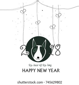 vector illustration of happy new year 2018.