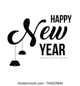vector illustration of happy new year 2018.