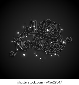 vector illustration of happy new year 2018.