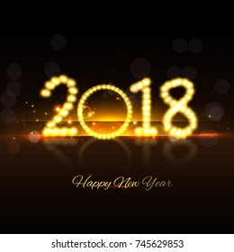 vector illustration of happy new year 2018.