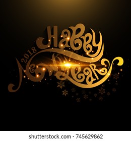 vector illustration of happy new year 2018.
