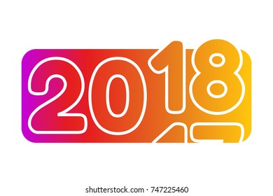 Vector illustration of happy new year 2018