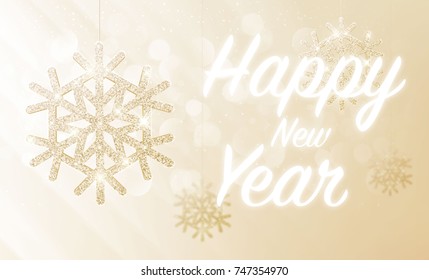 vector illustration of happy new year 2018 gold place for text christmas balls star champagne glass flayer brochure  2019 2020
