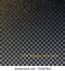 vector illustration of happy new year 2018 gold and black collors place for text