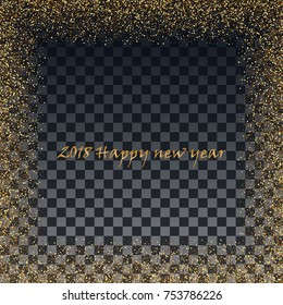 vector illustration of happy new year 2018 gold and black collors place for text