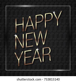 Vector Illustration of Happy New Year 2018 Gold with Black Pattern Colors