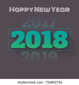 Vector Illustration of Happy New Year 2018 with Vanishing 2017 and 2019