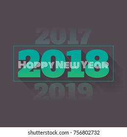 Vector Illustration of Happy New Year 2018 with Vanishing 2017 and 2019