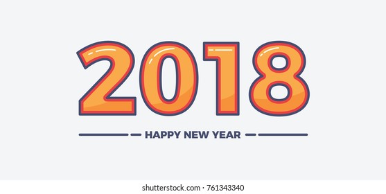 Vector illustration. Happy new year 2018 theme