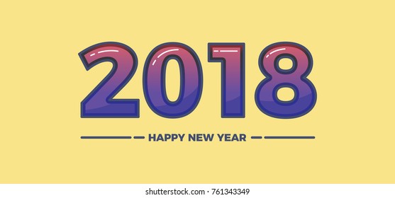 Vector illustration. Happy new year 2018 theme