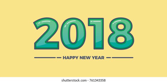 Vector illustration. Happy new year 2018 theme