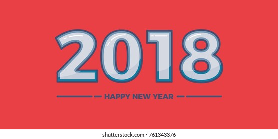Vector illustration. Happy new year 2018 theme