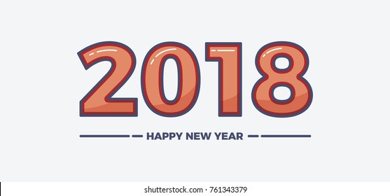 Vector illustration. Happy new year 2018 theme