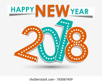 vector illustration of happy new year 2018.