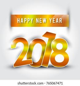vector illustration of happy new year 2018.