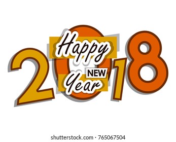 vector illustration of happy new year 2018.