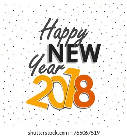vector illustration of happy new year 2018.