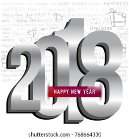 Vector illustration of Happy New Year 2018 party celebration poster