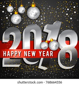 Vector illustration of Happy New Year 2018 party celebration poster