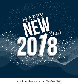 Vector illustration of Happy New Year 2018 party celebration poster