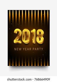 Vector illustration of Happy New Year 2018 party celebration poster