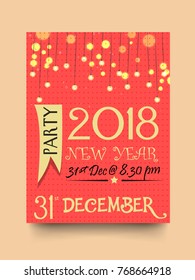 Vector illustration of Happy New Year 2018 party celebration poster