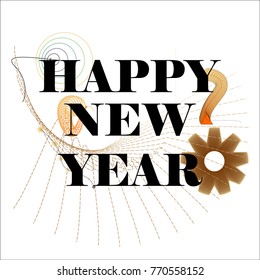 vector illustration of happy new year 2018 gold and black colors place for text
christmas bells trumpet star brochure