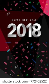 	
vector illustration of happy new year 2018