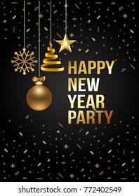 	
vector illustration of happy new year 2018
