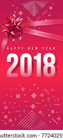 	
vector illustration of happy new year 2018