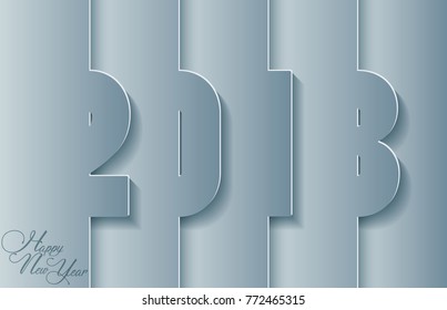 vector illustration of Happy new year 2018 text desain vector