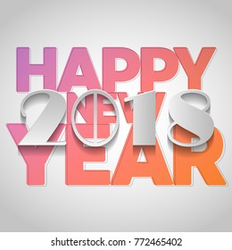 vector illustration of Happy new year 2018