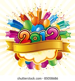 vector illustration of happy new year 2012